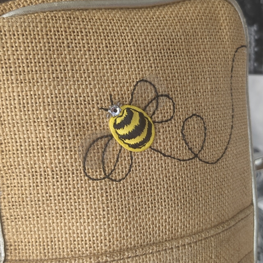 Coach LE Limited Bumble Bee Floral Y2K Mini Bag w Raffia Shoulder Purse - Picture 6 of 14